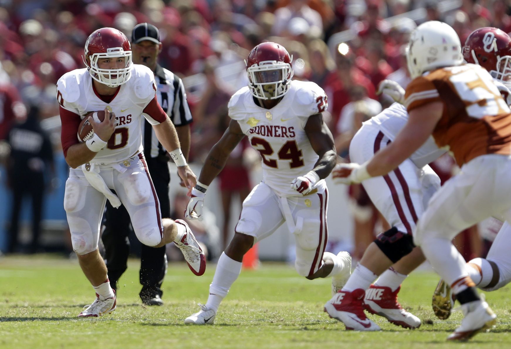 Oct. 12, 2013: NR Texas 36, No. 12 Oklahoma 20